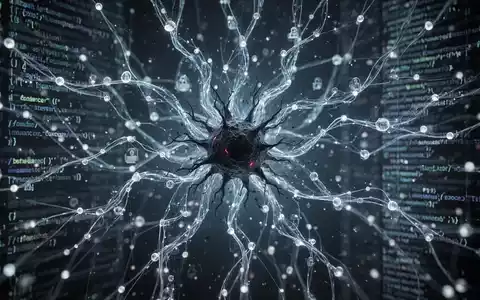 A glowing network of data and code, with a single dark node disrupting the flow, symbolizing a cybersecurity vulnerability. - Foto: über boerse-global.de