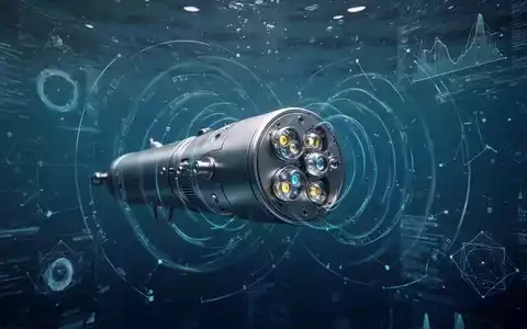 Nahaufnahme eines modernen Sonargeräts unter Wasser, das digitale Wellen aussendet, um hochauflösende Meerestiefen zu kartieren. - Foto: über boerse-global.de