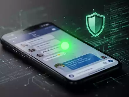 Ein Smartphone-Bildschirm mit einer Chat-Oberfläche und einem leuchtend grünen Punkt auf einem Profilbild, um den Online-Status anzuzeigen. - Foto: über boerse-global.de