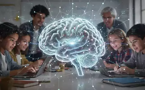 Eine futuristische, leuchtende digitale Gehirnstruktur mit Datenpunkten und Verbindungslinien, die KI und personalisiertes Lernen symbolisiert. - Foto: über boerse-global.de