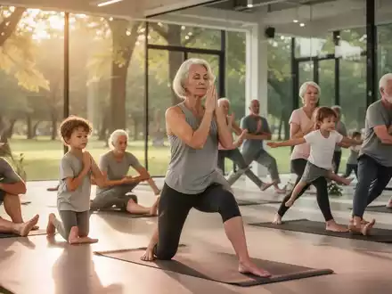 Menschen unterschiedlichen Alters praktizieren Yoga und Achtsamkeit in einer ruhigen Umgebung, die Resilienz und Wohlbefinden symbolisiert. - Foto: über boerse-global.de