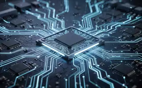 A close-up, illuminated circuit board with a blue glow, representing advanced GPU technology and machine learning. - Foto: über boerse-global.de