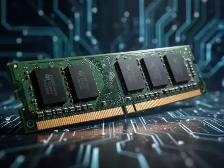 A close-up, dramatic shot of a single RAM stick, symbolizing the memory shortage in the computing market. - Foto: über boerse-global.de