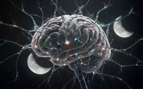 Ein stilisiertes Gehirn mit leuchtenden neuronalen Netzwerken, das die komplexe Verbindung von Genen, Schlaf und Alzheimer darstellt. - Foto: über boerse-global.de