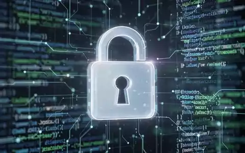 A glowing padlock icon overlaid on a background of abstract data streams and code, symbolizing data security and AI access control. - Foto: über boerse-global.de
