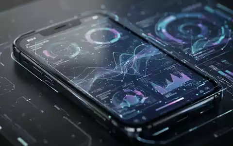 A close-up of a smartphone screen with a privacy filter, showing abstract digital data, viewed from an angle where content is partially obscured. - Foto: über boerse-global.de