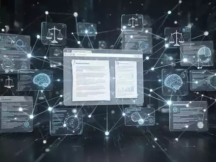 A glowing, interconnected network of digital documents and data nodes, symbolizing browser-based document management and AI platforms. - Foto: über boerse-global.de