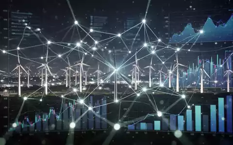 Ein abstraktes, leuchtendes digitales Stromnetz mit Verbindungen zu Finanzdaten, das Energieinfrastruktur und Investitionen darstellt. - Foto: über boerse-global.de