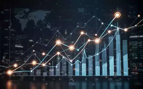 Abstract visualization of interconnected data points and glowing transaction lines, symbolizing growth and data-driven advertising in e-commerce. - Foto: über boerse-global.de