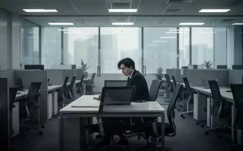 Eine einzelne Person sitzt nachdenklich an einem Schreibtisch in einem leeren, modernen Büro, symbolisch für Einsamkeit am Arbeitsplatz. - Foto: über boerse-global.de
