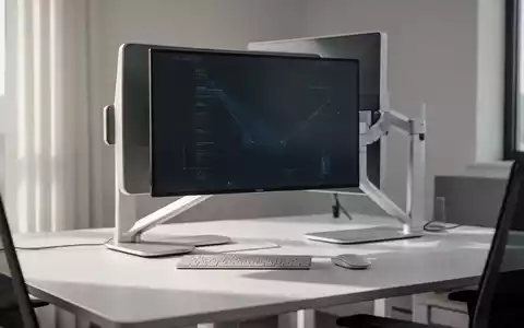 Ein ergonomisch eingerichteter Arbeitsplatz mit höhenverstellbarem Monitor, leichter Maus und aufgeräumtem Schreibtisch, beleuchtet von sanftem Licht. - Foto: über boerse-global.de