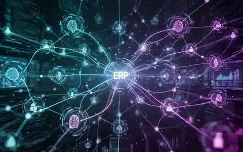 Ein futuristisches digitales Netzwerk mit leuchtenden Linien, die Datenpunkte und Knoten verbinden, die KI und Automatisierung symbolisieren. - Foto: über boerse-global.de