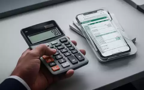 Eine Hand hält einen Taschenrechner, im Hintergrund ein Smartphone mit einer digitalen Tabelle. Fokus auf Finanzen und Reisekosten. - Foto: über boerse-global.de