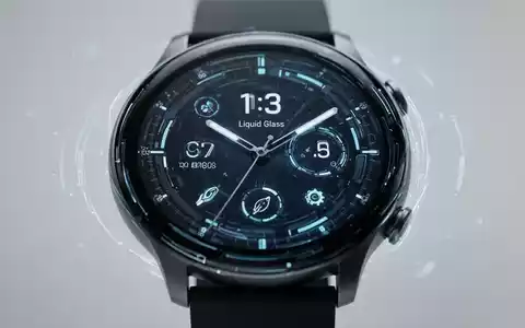 Close-up of a modern smartwatch face displaying a futuristic user interface with digital numbers and icons. - Foto: über boerse-global.de