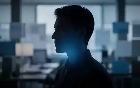 Eine Silhouette einer Person mit einem sanften blauen Licht, das psychisches Wohlbefinden symbolisiert, vor einem verschwommenen Bürohintergrund. - Foto: über boerse-global.de