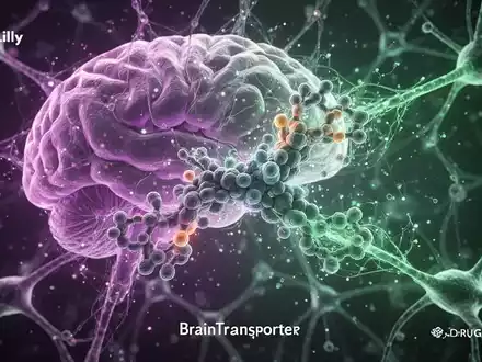 Ein stilisiertes, leuchtendes neuronales Netz, das Gehirnaktivität und Medikamentenlieferung darstellt. - Foto: über boerse-global.de