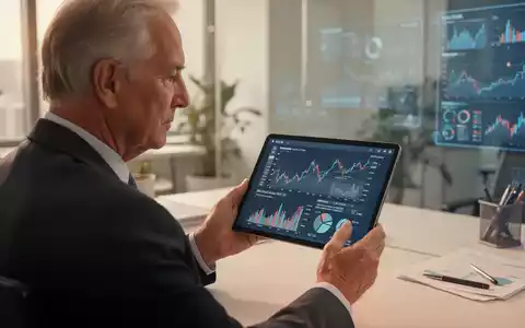 Eine nachdenkliche ältere Person betrachtet Finanzdiagramme auf einem Tablet in einem modernen Büro. Symbolisiert Rentenreform und Altersvorsorge. - Foto: über boerse-global.de