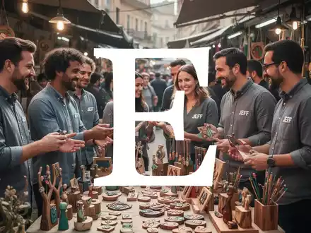 Eine Gruppe von Personen namens Jeff, die in einem belebten Markt handgefertigte Produkte entdecken und kaufen. - Foto: über boerse-global.de