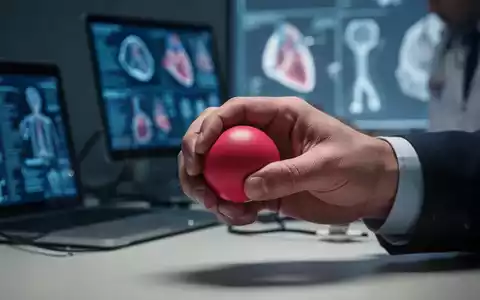Eine Hand drückt einen Stressball, im Hintergrund verschwommen digitale Geräte und medizinische Symbole. Symbolisiert Stress und Gesundheit. - Foto: über boerse-global.de