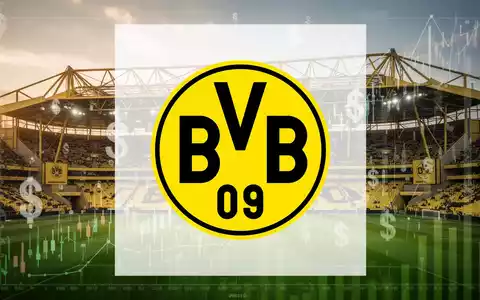 Signal Iduna Park mit Finanzdiagrammen und Dollarzeichen, die den Wert des BVB-Klubs symbolisieren. - Foto: über boerse-global.de