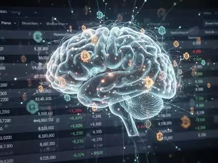 A glowing neural network overlaying a digital ledger, symbolizing AI integration into financial operations for digital assets. - Foto: über boerse-global.de