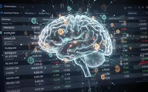 A glowing neural network overlaying a digital ledger, symbolizing AI integration into financial operations for digital assets. - Foto: über boerse-global.de