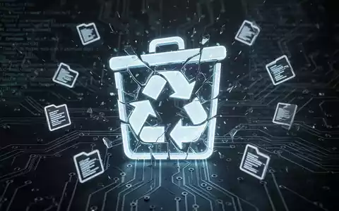 A glowing, fragmented recycle bin icon on a dark, circuit board-like background, symbolizing a software bug. - Foto: über boerse-global.de