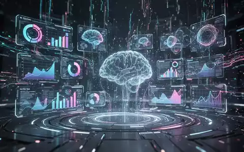 Zukunftsorientierte digitale Benutzeroberfläche mit Produktivitätswerkzeugen, Datenströmen und holografischen Projektionen, die Automatisierung und KI darstellen. - Foto: über boerse-global.de