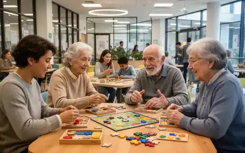 Eine Gruppe von Menschen unterschiedlichen Alters, die gemeinsam Denksportaufgaben lösen und interagieren. - Foto: über boerse-global.de