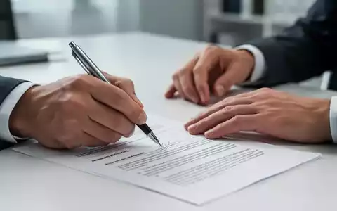 Nahaufnahme von Händen, die ein juristisches Dokument unterzeichnen, was Vorsorgevollmacht und Patientenverfügung symbolisiert. - Foto: über boerse-global.de