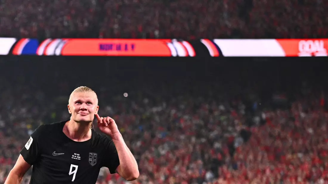 Norwegens Erling Haaland jubelt über sein Tor zum 3:1 gegen den Senegal. - Bild: Tom Weller/dpa