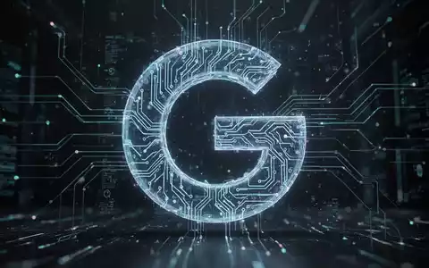 A glowing, abstract representation of a neural network forming the Google 'G' logo, symbolizing AI and technological advancement. - Foto: über boerse-global.de