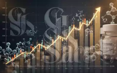 Abstrakte Darstellung eines Aktienkurses mit Aufwärtstrend und angedeuteten Finanz- und Gesundheitsmotiven. - Foto: über boerse-global.de