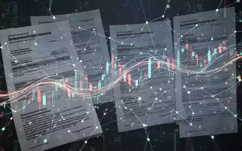 Abstrakte Darstellung von digitalen Datenflüssen und Steuerdokumenten, die die Komplexität von Steuerrechtsänderungen symbolisieren. - Foto: über boerse-global.de