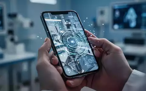 Nahaufnahme einer Hand, die ein Smartphone hält, das digitale Muster über eine reale Umgebung legt, was Mustererkennung und KI symbolisiert. - Foto: über boerse-global.de
