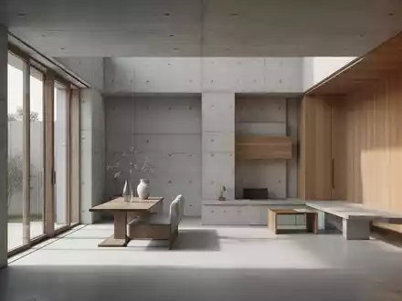 Eine ruhige, minimalistische Architektur mit klaren Linien, Beton- und Holzelementen und natürlichem Lichteinfall. - Foto: über boerse-global.de