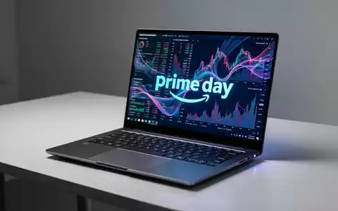 A modern Samsung Galaxy Book6 Pro laptop with a glowing screen on a desk, reflecting a subtle 'Prime Day' graphic. - Foto: über boerse-global.de