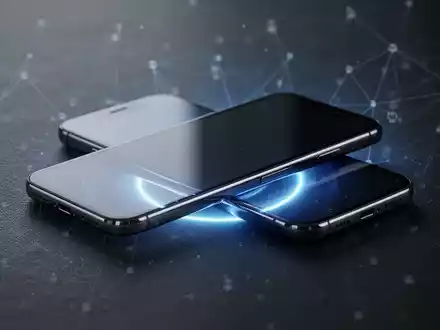 Ein modernes Smartphone liegt auf einer dunklen Oberfläche, umgeben von einem subtilen blauen Leuchten und angedeuteten Netzwerklinien. - Foto: über boerse-global.de