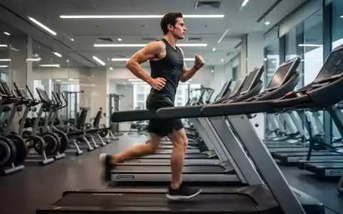 Eine Person läuft auf einem Laufband in einem modernen Fitnessstudio, verschwommene Bewegung, die Anstrengung und Entschlossenheit symbolisiert. - Foto: über boerse-global.de