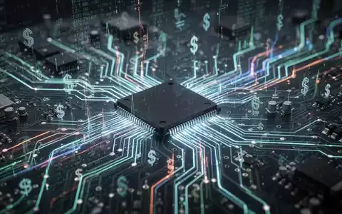 An abstract image showing a glowing circuit board with digital data streams and subtle currency symbols, symbolizing digital financial education. - Foto: über boerse-global.de