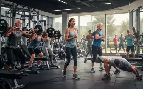 Verschiedene Menschen trainieren in einem Fitnessstudio und draußen, um die Bedeutung von Kraft- und Ausdauertraining für die Gesundheit zu verdeutlichen. - Foto: über boerse-global.de