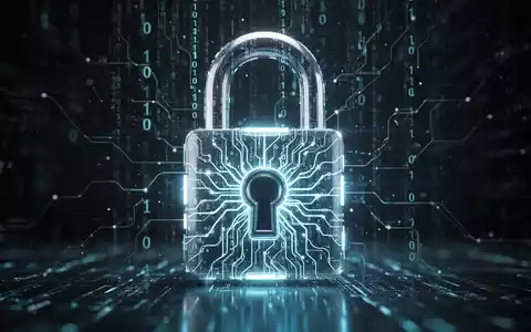 A glowing digital padlock with binary code and AI neural network patterns, symbolizing cybersecurity threats and artificial intelligence. - Foto: über boerse-global.de