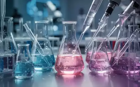 Eine Nahaufnahme eines wissenschaftlichen Labors mit Glasgeräten und Flüssigkeiten, die Forschung zu Hormonen und Stoffwechselgesundheit symbolisieren. - Foto: über boerse-global.de