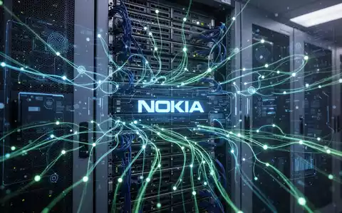 A futuristic data center with server racks and glowing blue and green network data visualizations, symbolizing AI integration. - Foto: über boerse-global.de