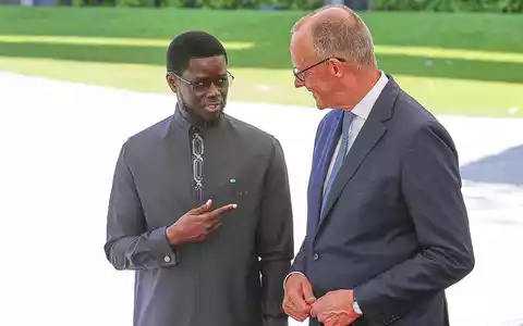 Bassirou Diomaye Faye und Friedrich Merz am 23.06.2026 - Foto: via dts Nachrichtenagentur