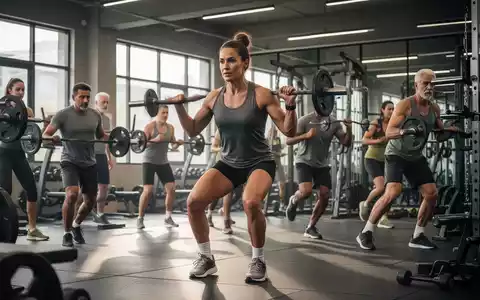 Eine diverse Gruppe von Menschen unterschiedlichen Alters beim nachhaltigen Fitnesstraining in einem modernen Fitnessstudio. - Foto: über boerse-global.de