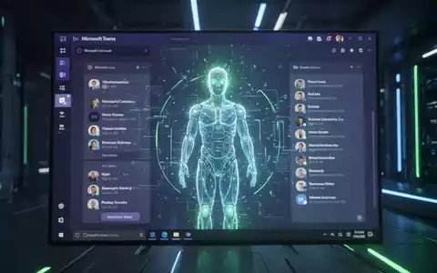 A stylized, glowing AI agent icon integrated into a futuristic digital interface, representing autonomous AI within Microsoft 365 and Teams. - Foto: über boerse-global.de
