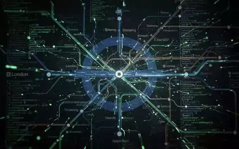 A digital representation of the London Underground map with glowing lines of code overlaid, symbolizing a cyberattack. - Foto: über boerse-global.de