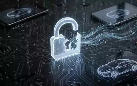 A stylized, glowing padlock icon overlaid on a dark, circuit board background with binary code, symbolizing a data breach. - Foto: über boerse-global.de