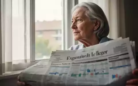Eine nachdenkliche Ă€ltere Person blickt aus einem Fenster, im Vordergrund eine unscharfe Finanzzeitung. - Foto: ĂŒber boerse-global.de